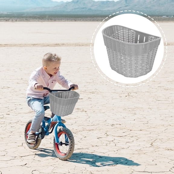Raindrops Small Front Bike Basket Aluminum Alloy Frame Grey for Adults, Shopping Basket, 1 Set