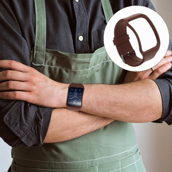 Raindrops 1Set Smartwatch Accessories Gear S R750 Watch Band Replacement TPE Brown 9.75x1.38x0.08 Inch Chic Style
