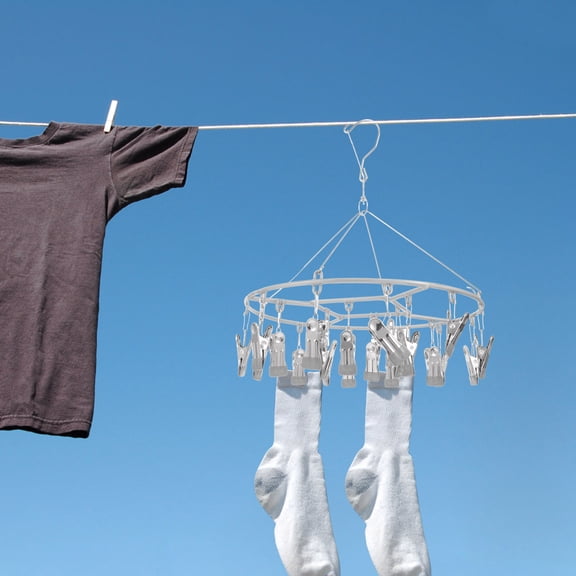 Raindrops 1Set Sock Hangers for Drying Grey Circular Windproof and Laundry Hanging Rack