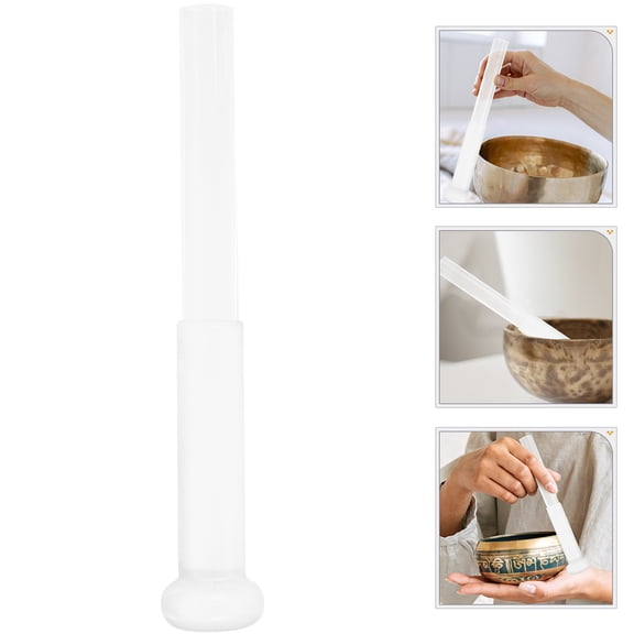 FOMIYES Singing Bowl Mallet Acrylic Transparent Percussion Tool for Meditation 1 Set