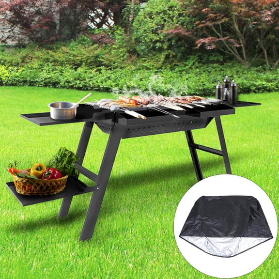 Raindrops Polyester Bbq Cover Grill Protective Cover Polyester Black 1Pack