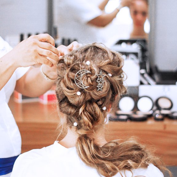 Raindrops 1Set Star Hair Clips and Moon Hairpins Metal Geometric Design Stylish Hair Barrettes