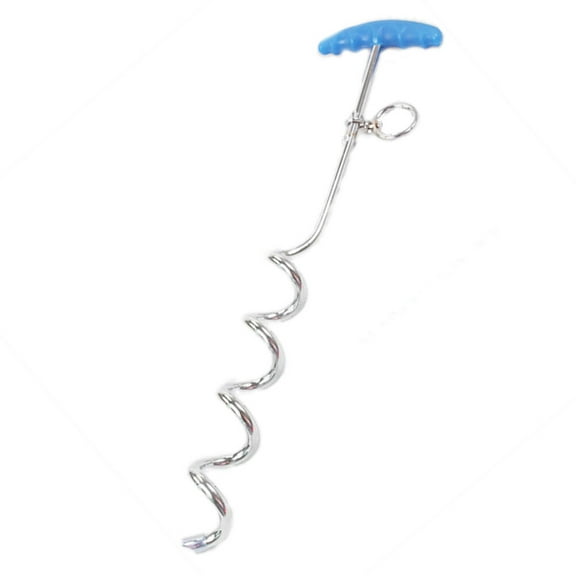 Raindrops 1Set Spiral Steel Tie-Out Stake For Pet Traction Ground Anchoring 18.08X4.32X0.79in