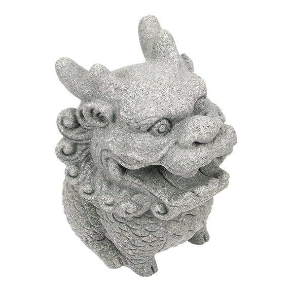 Raindrops 1Set Stone Lion Paperweight Ornament Grey Stone Desktop Lion Statue For Home Decor 8.50X6.00X6.00Cm