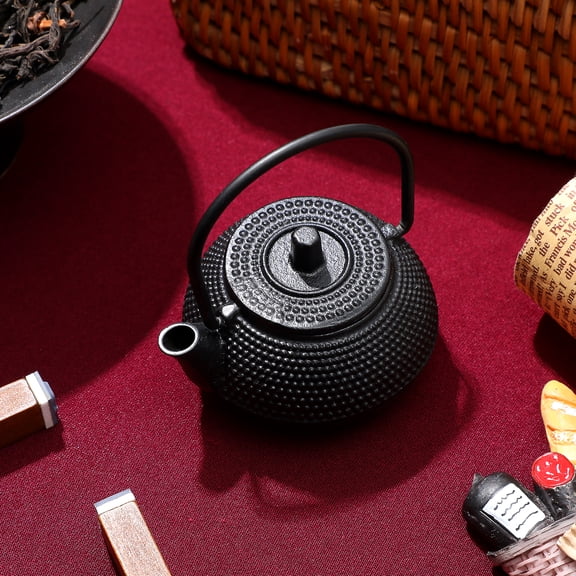 Raindrops Small Cast Iron Teapot Set for Home and Office, Tea Pot for Brewing and Decor, Perfect