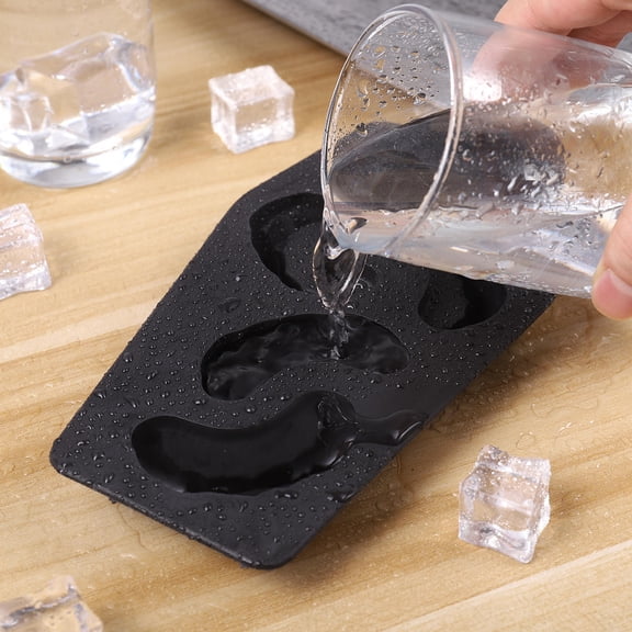 Raindrops 1Set Teeth Ice Cube Mold Rubber Jelly Moulds Black For Celebration