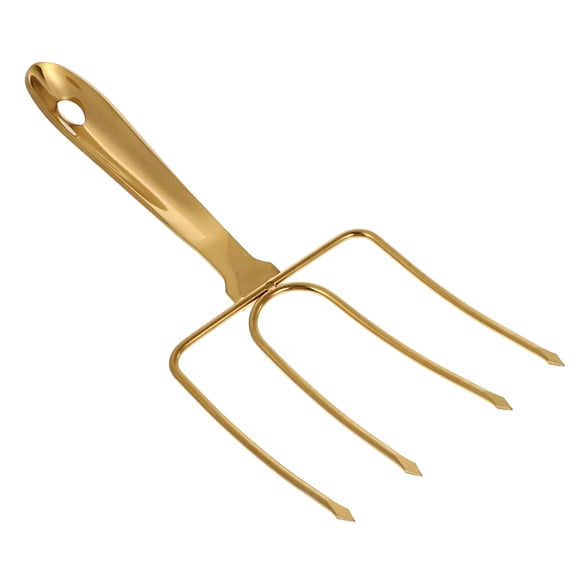 Raindrops Golden Stainless Steel Turkey Lifting Fork - Heavy Duty BBQ Meat Fork for Outdoor Grilling and Cooking