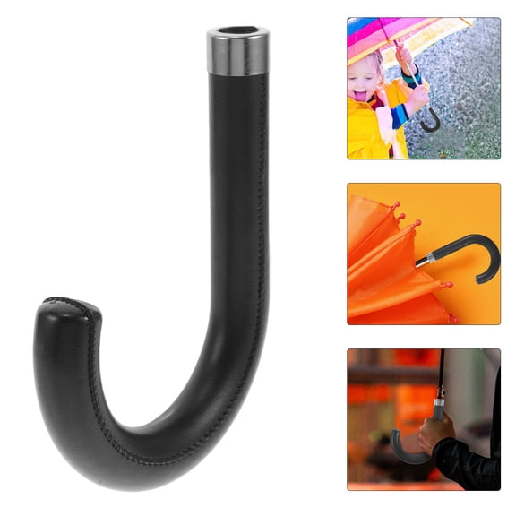 FOMIYES Black Plastic Replaceable Foldable Umbrella Handle Grip Durable Replacement Handle for Daily Use