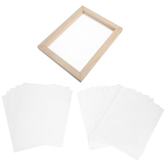 FOMIYES A5 Wooden Paper Making Mold Deckle Frame Set with Quick Mesh Replacement for Handmade Paper Craft Supplies