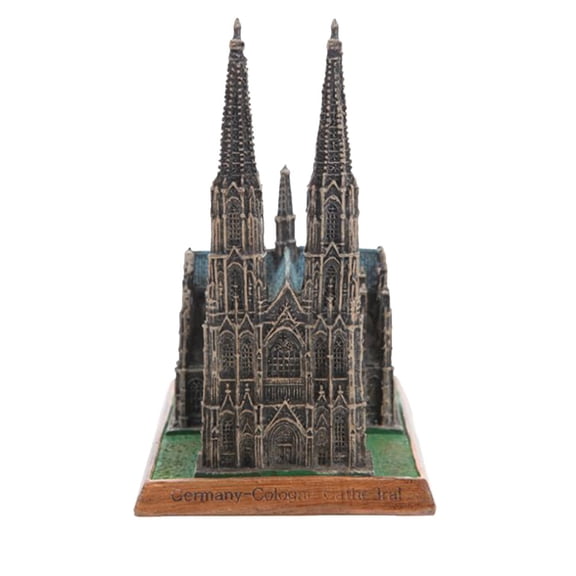 Raindrops 1pc Architecture Statue Cathedral Germany Model Resin Crafts Creative Ornaments for Schoolroom Home Decor