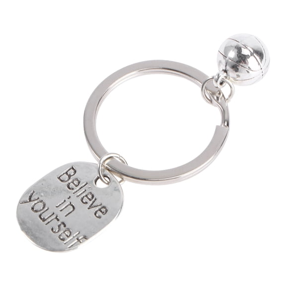 DEMACRIO Keychain Silver Metal 1Pcs 2.4x1in Basketball Shape