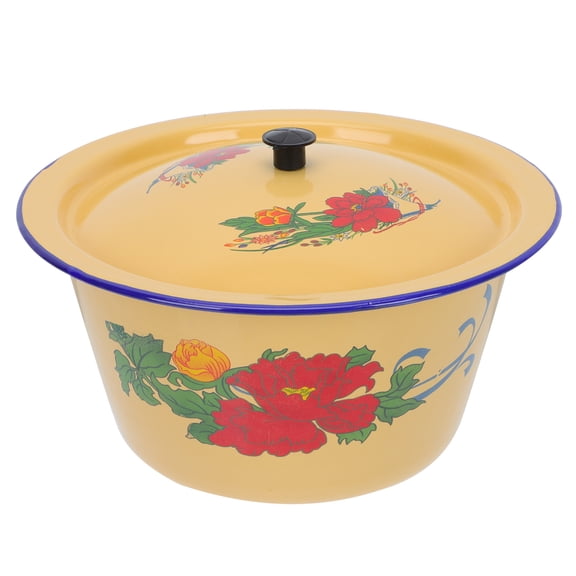 Raindrops 1pc Retro Enamel Bowl Multi Enamel Serving Bowl for Household Users in Kitchen Use