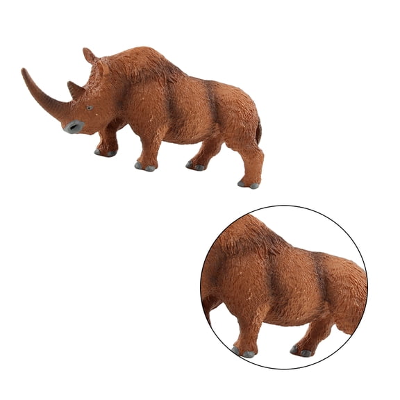Raindrops 1pc Simulated Wild Animal Model Adornment Rhinoceros Ornaments Household Decorations for Home (Brown)
