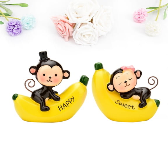 Raindrops Decorative Home Accessories Monkey Figurines Synthetic Resin Yellow 1 Bedroom