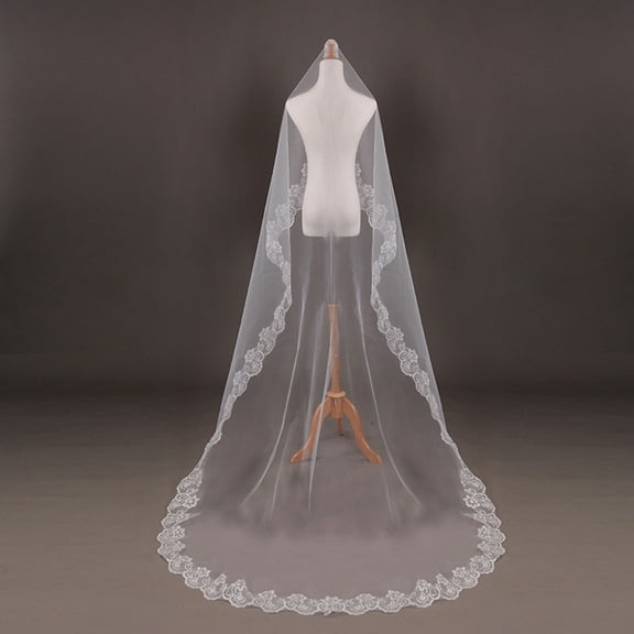 Raindrops 2 .6M Bachelorette Wedding Veil Elegant Bridal Veil Bridegroom 3m