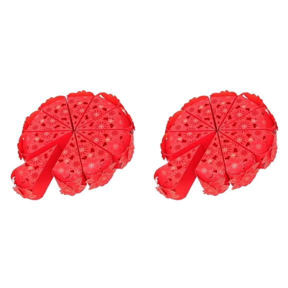 Raindrops 2 Count Cake Box Triangle Containers Birthday Decorations Red