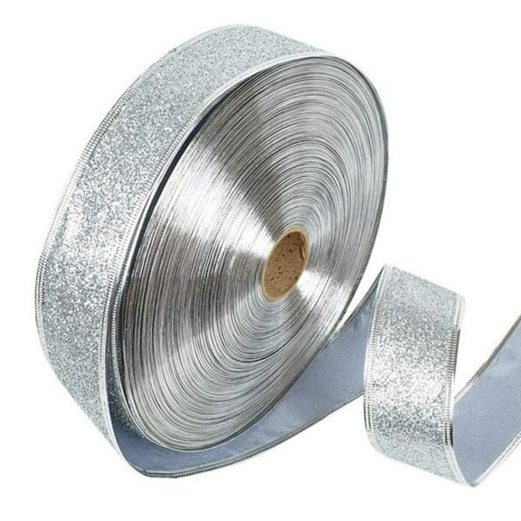 Raindrops  2 M Gift Wrapping Ribbon Wedding Arts Plush and Thickened Christmas Tree Silver