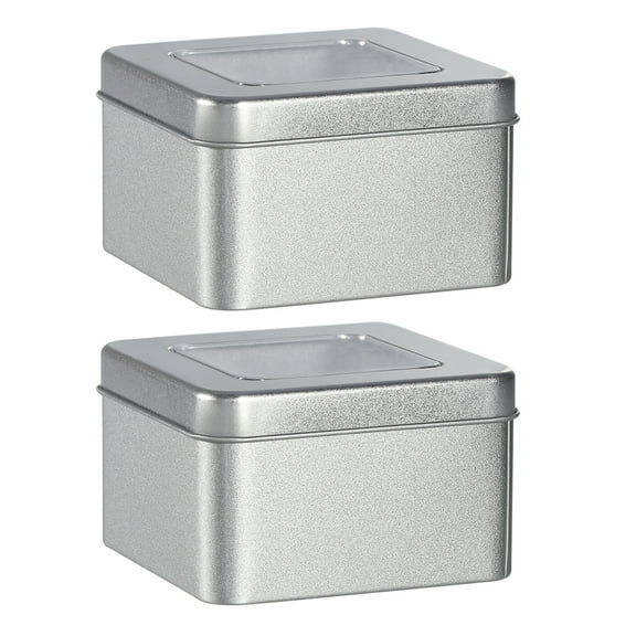 Raindrops 2 Metal Hinged Tin Boxes w/ Lids for Gifts, Candy, Tea Storage
