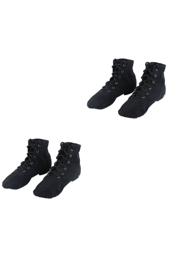 2 PCS Jazz Boots Women Canvas Ballet Shoes Comfortable Practicing Child