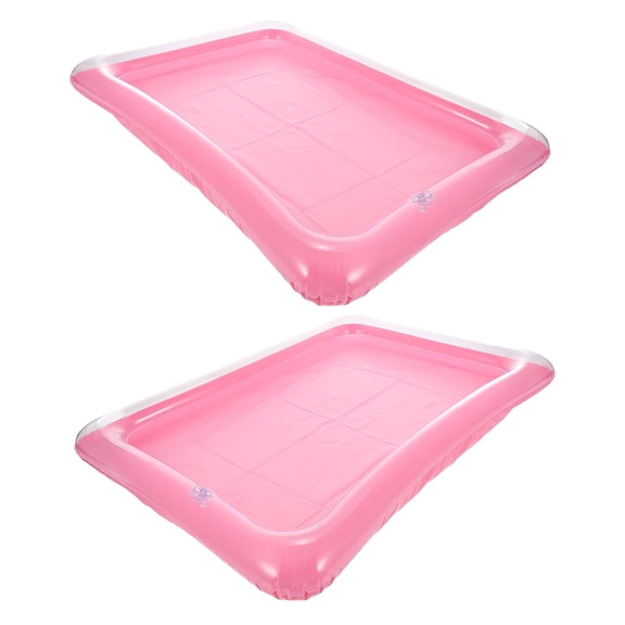 Raindrops 2-Pack Inflatable Floating Ice Tray, Pool Party Drink Holder, Swimming Pool Beverage Cooler, BBQ Serving Tray