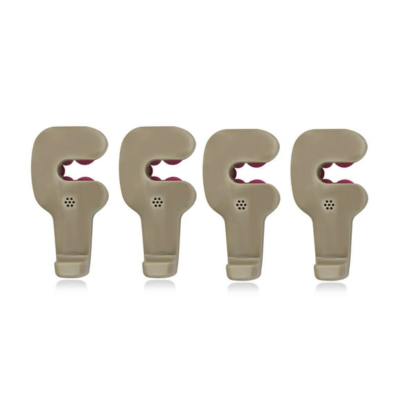 Raindrops 2 Pair Car Hanger Hooks Beige Plastic for Car Headrest 1.6x1.7x1.2in