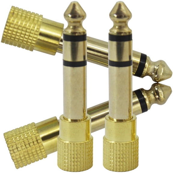 Raindrops  2 Pairs 3.5 Mm Headphone Jack Adapter 3.5mm to 6.5mm Golden