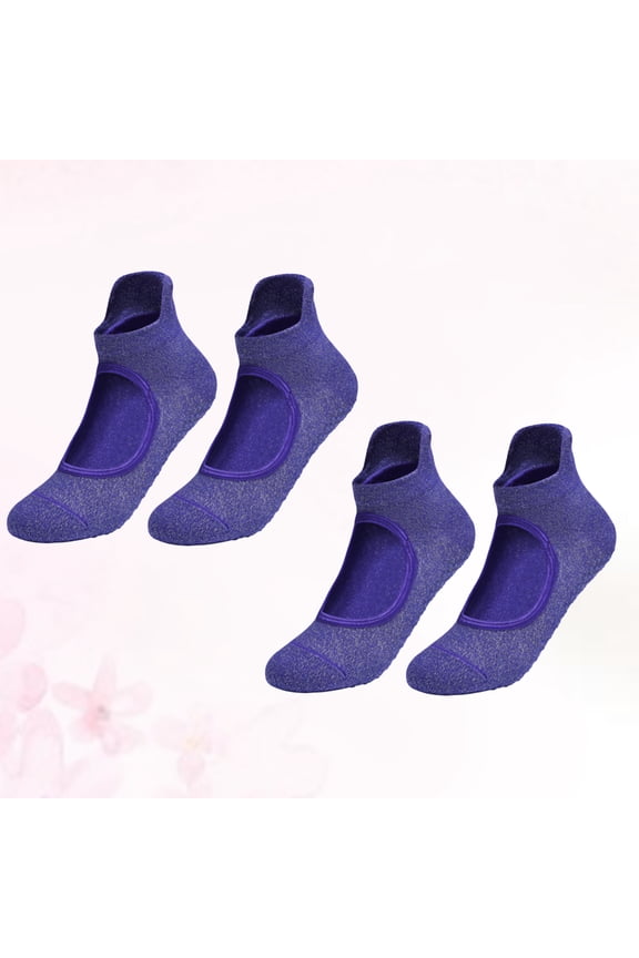 2 Pairs Socks with 3D for Pilates Yoga and Stability