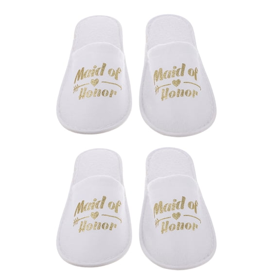 CRILSTYLEO Golden Bridesmaid Slippers Disposable Fabric for Wedding and Pajama Parties