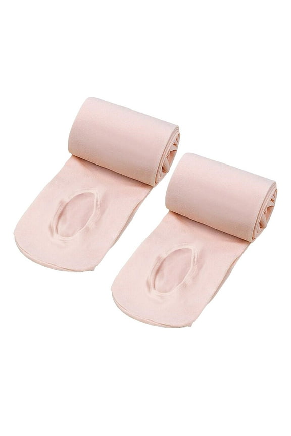 2 Pairs Durable Light Pink Nylon Ballet Tights Socks for Ballet Dance Class and Improved Comfort Girls