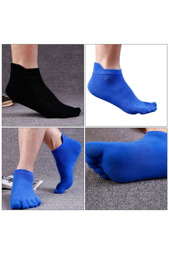 Raindrops 2 Pairs Men's Breathable Toe Socks Ankle Toeless Circulation Man
