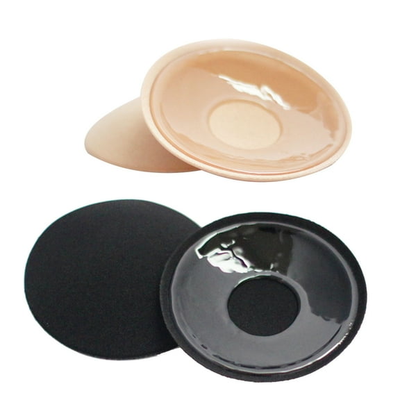 Raindrops 2 Pairs Pairs Round Stickers Cover Adhesive Breast Pasties Invisible Breast Concealer pad for Women (Skin-color & Black)