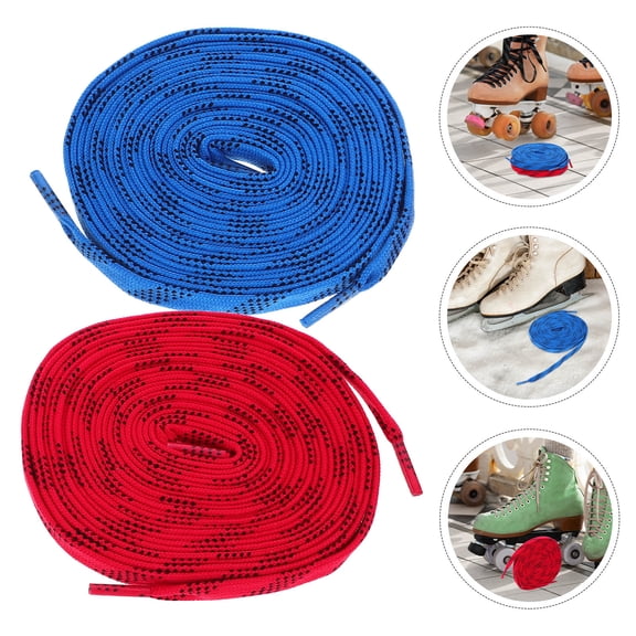 Raindrops 2Pairs Assorted Color Flat Skate Shoelaces for Ice Hockey Sneakers and Roller Sports Shoes