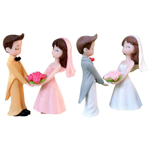 Raindrops 2 Pairs Small Wedding Doll Decoration Wedding Figurines Lovers 6.70X4.90X3.00CM