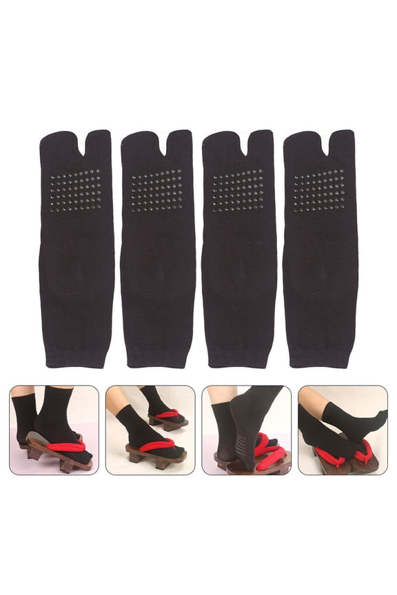 2 Pairs Socks for Clogs Breathable Two Toe Design Cotton for Men and Women