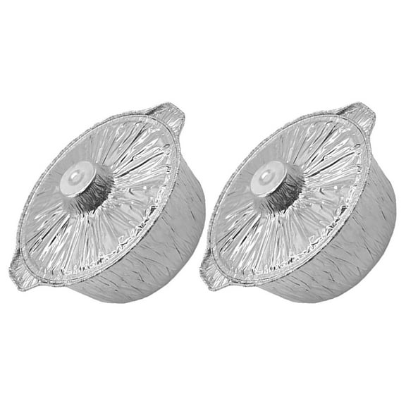 Raindrops 2 Pcs Aluminum Round Foil Pans and Lids BBQ Tin Pot