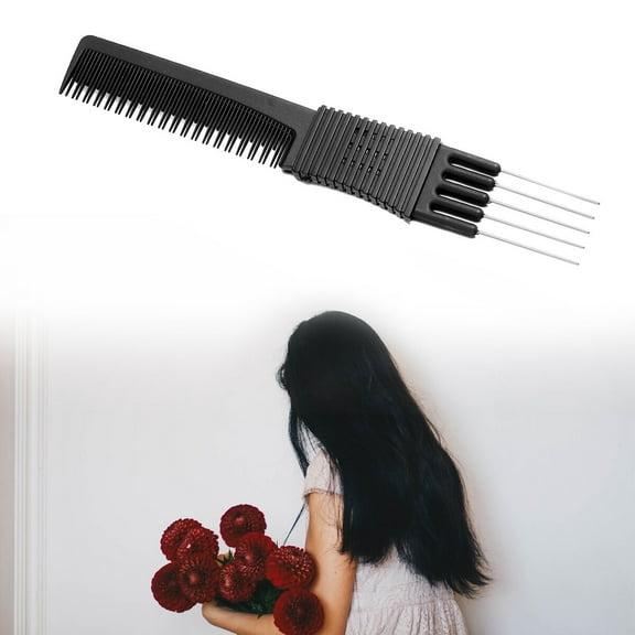 Raindrops 2 Pcs Anti-static Haircut Comb Tail Weaving Backcombing Combs Black