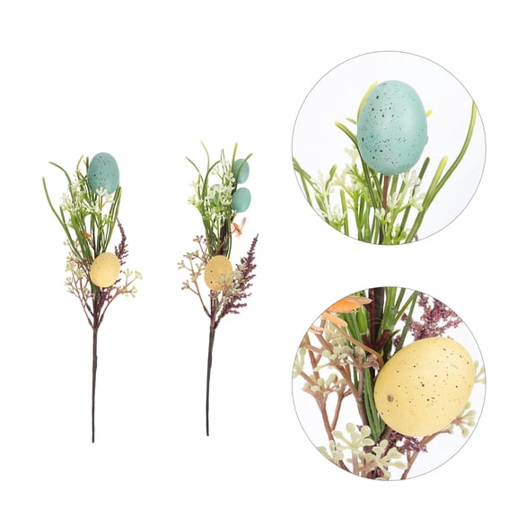 Raindrops  2 Pcs Artificial Flower Decoration Small Bouquet Fake Eggs Bride Colorful