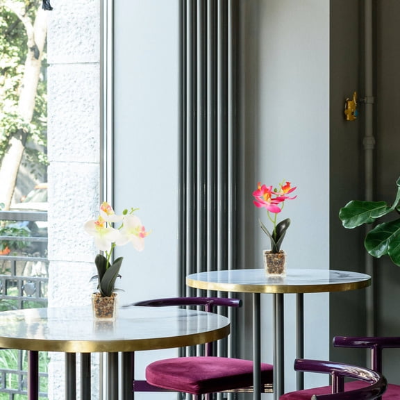 USHOBE Potted Flower Arrangement Potted Plant Decors Red 2Pack