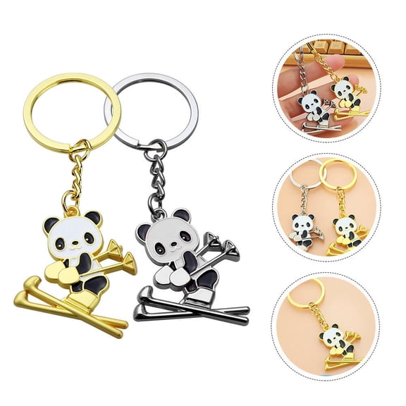 Raindrops  2 Pcs Backpack Hanging Ornament Panda Stuff Mini Bear Keychain Cute