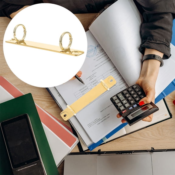 Raindrops 2 Pcs Binder Clasp Multifunctional Binder Clips 12.60X3.00X2.00CM Golden