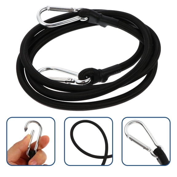 Raindrops 2 Pcs Binding Device Cargo Tightening Belt Elastic Cord Black