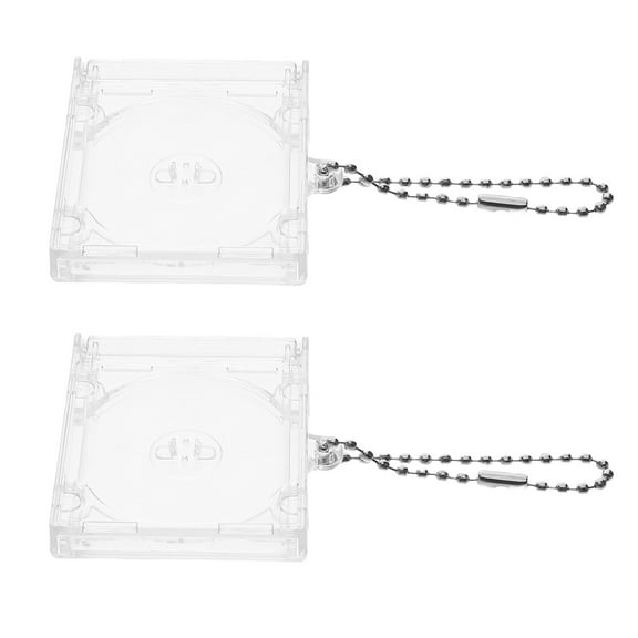 Raindrops 2 Pcs Blank Keychains CD Case Keychain Man 5.20X5.00X1.00CM Transparent