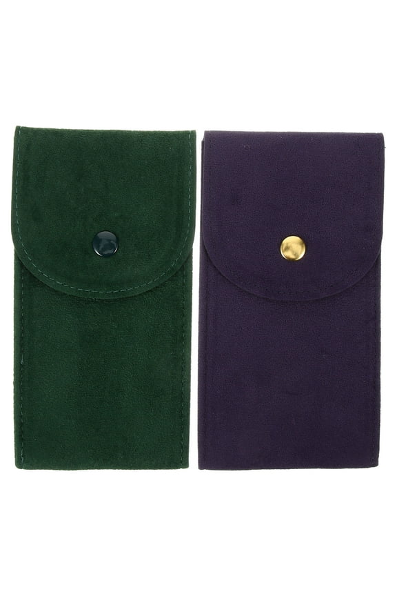 Portable Watch Storage Bag Safe Material Assorted Color Bead Fleece 2Pcs
