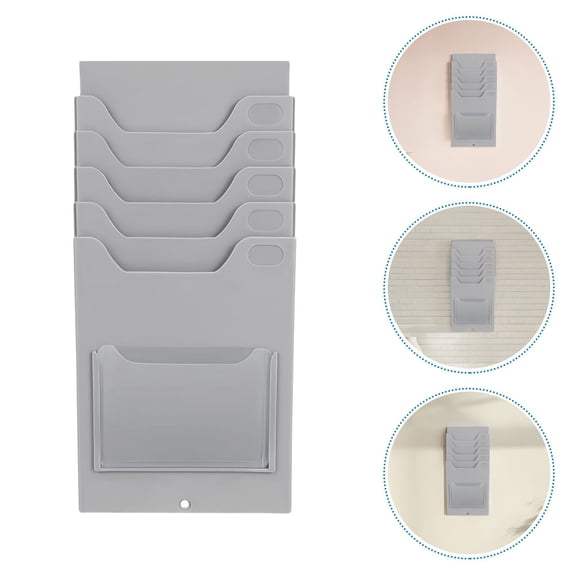 Raindrops 2 Pcs Business Card Wall Holder Display Rack Office Staff Grey