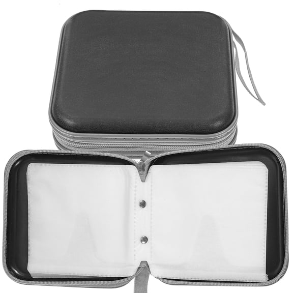 Raindrops 2 Pcs CD Clutch Bag Album Storage Record Drying Rack Case Disc Travel Black