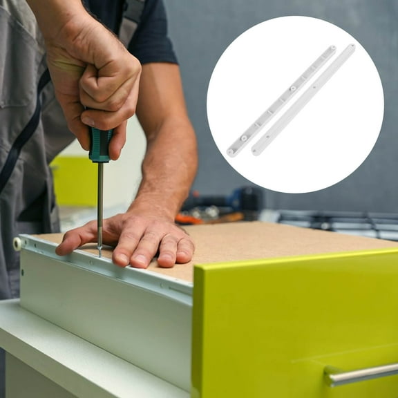 Raindrops 2 Pcs Cabinet Drawer Slides Glides and Bottom Mount Runners White