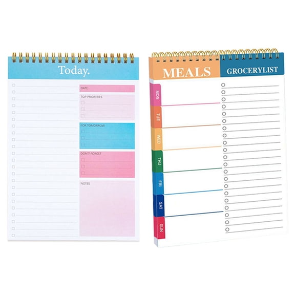 Raindrops  2 Pcs Calendar Planner English Agenda Book Memo Notepad Planning