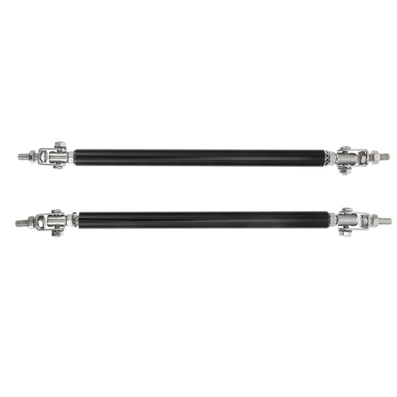 Raindrops 2Pcs Black Front Bumper Lip Support Stainless Steel Aluminum Alloy Car Accessories