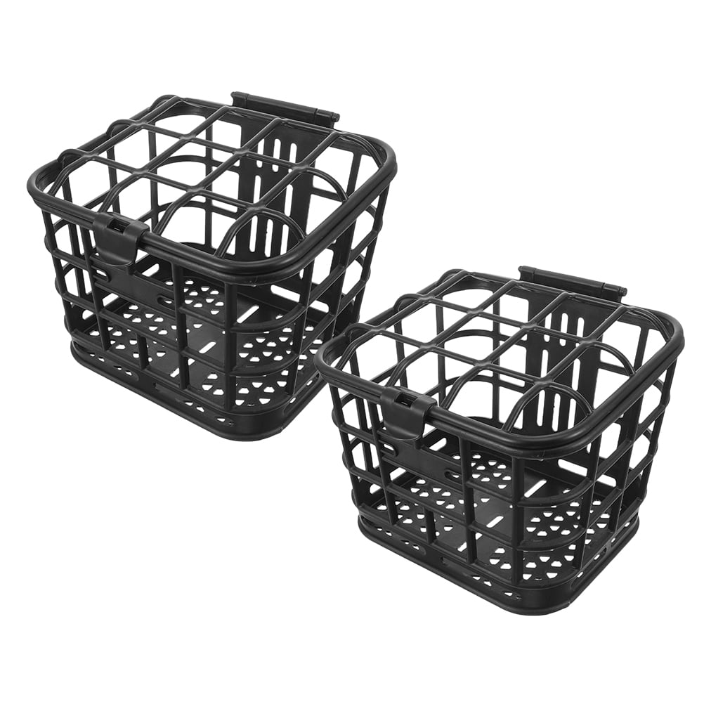 Raindrops 2-Pack Black Plastic Front Bike Basket, 12.2x10.4x9.4in, Easy Mounting for Storage