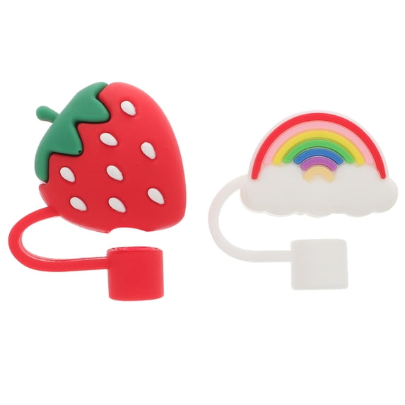 Raindrops 2 Pcs Cartoon Shape Straw Covers For Straw Users Red White